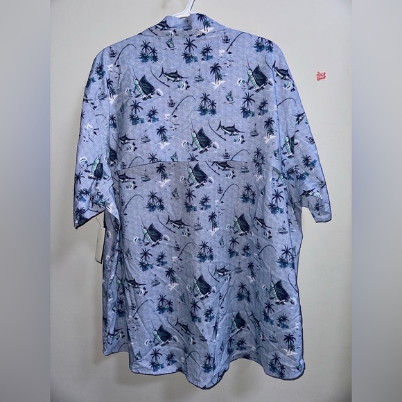 NEW IZOD Saltwater Classic-Fit Performance Beach Button-Down Shirt Men’s XXL - Picture 9 of 11